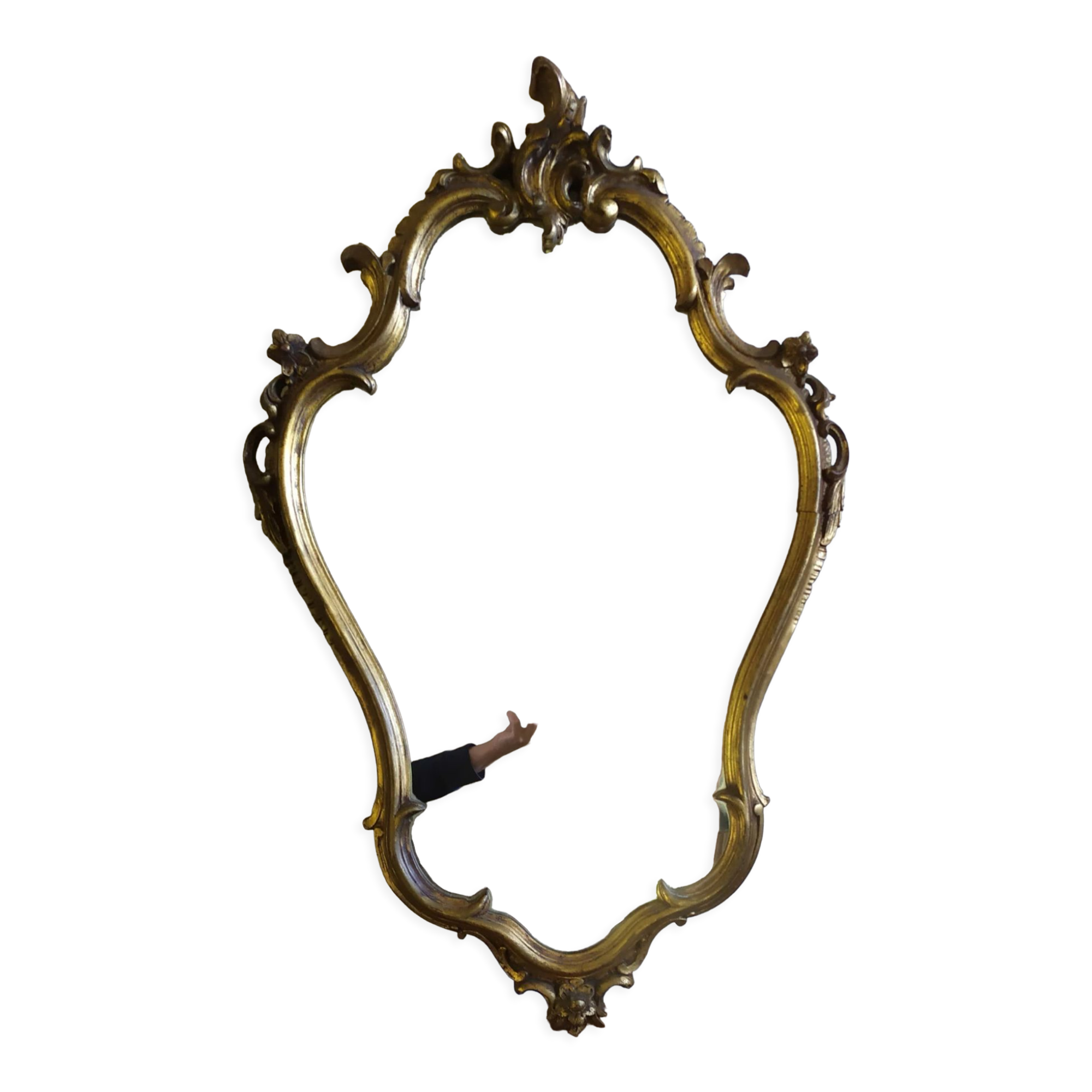 Baroque mirror in gilded wood 87x54cm