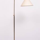 Classic brass Floor Lamp with Curved Neck, 1950s