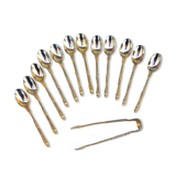 12 gilt metal teaspoons