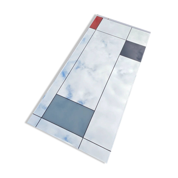 Large Mondrian mirror / can be used vertically or horizontally / facet cut