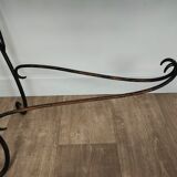 Rattan console and wrought iron