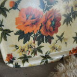 Orange fiberglass flower patterned top 70s