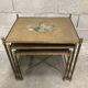 Ensemble de 3 tables gigognes dorée vintage des années 70