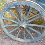 Charrette ancienne patine bleue
