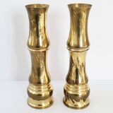 Pair of vintage bamboo-style vases 1970