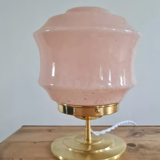 Table lamp in pink Clichy glass