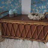 Vintage rattan trunk