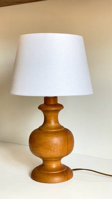 Vintage turned wooden lamp