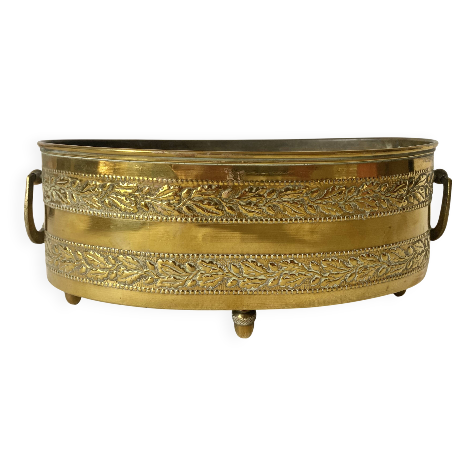 Antique brass planter