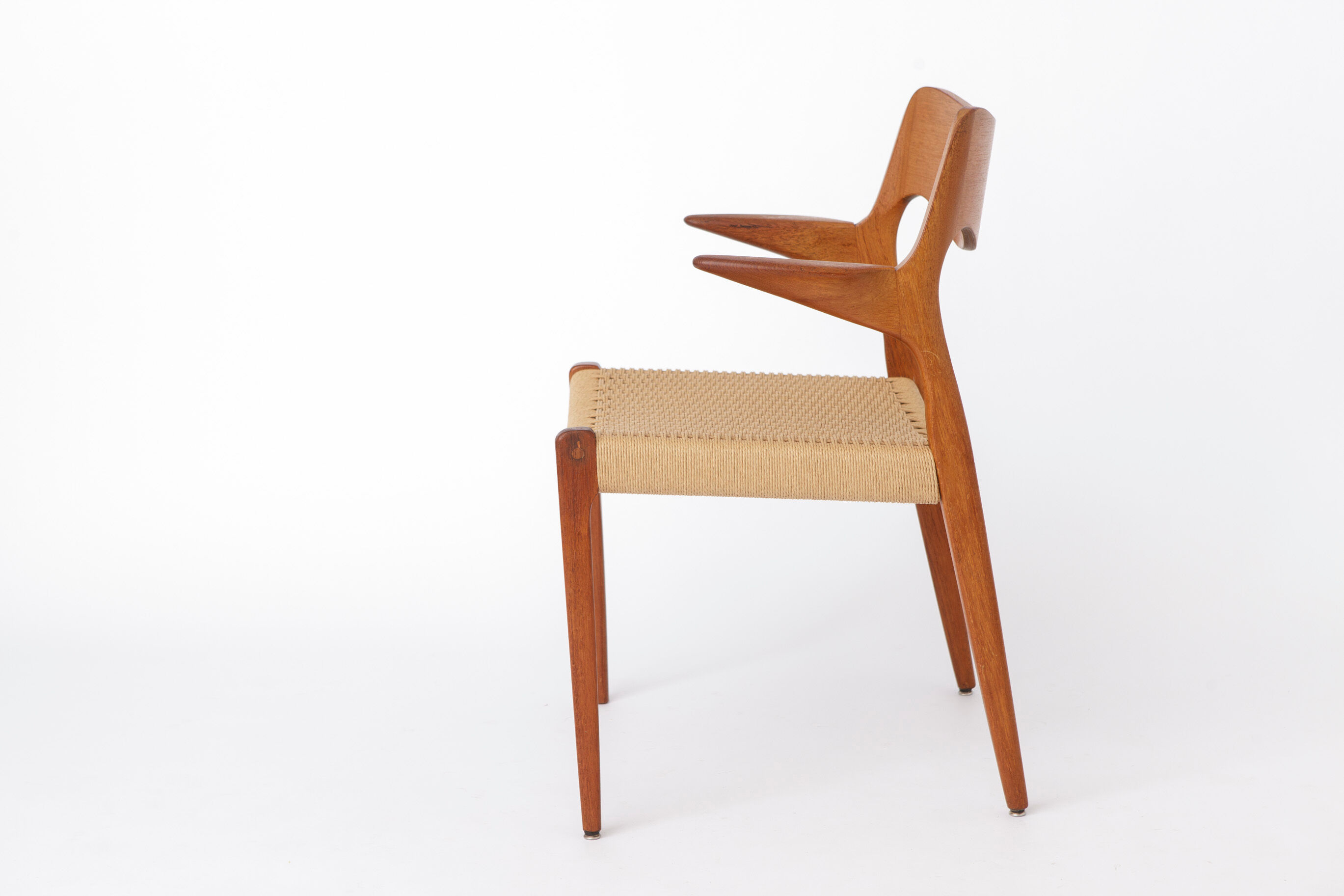 Fauteuil Niels O Moller Modèle 55, chaise longue en teck danois, milieu du siècle.