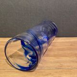 Tubular vase in stylized glass, arts and crafts