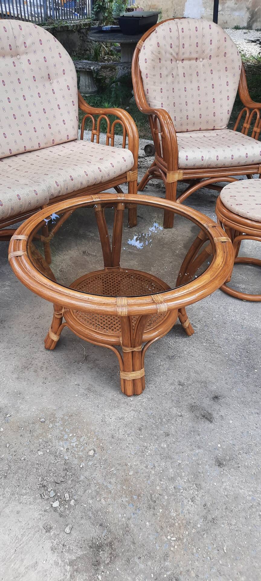 Salon de jardin en rotin