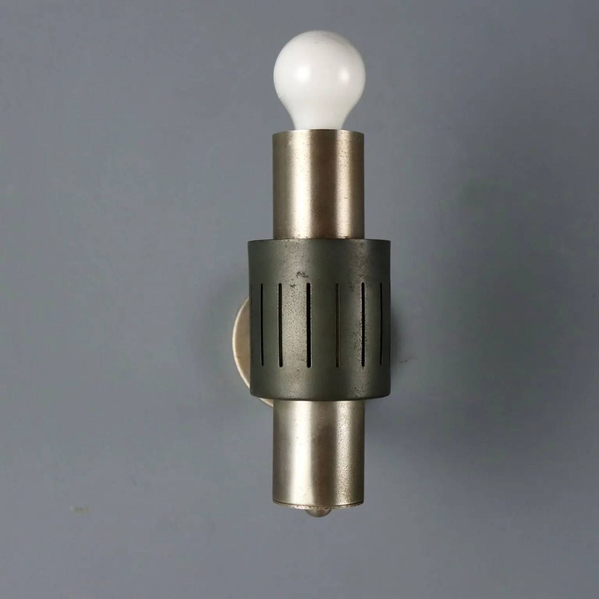 Vintage wall sconces in chrome metal and aluminium, Italy, 1960s.