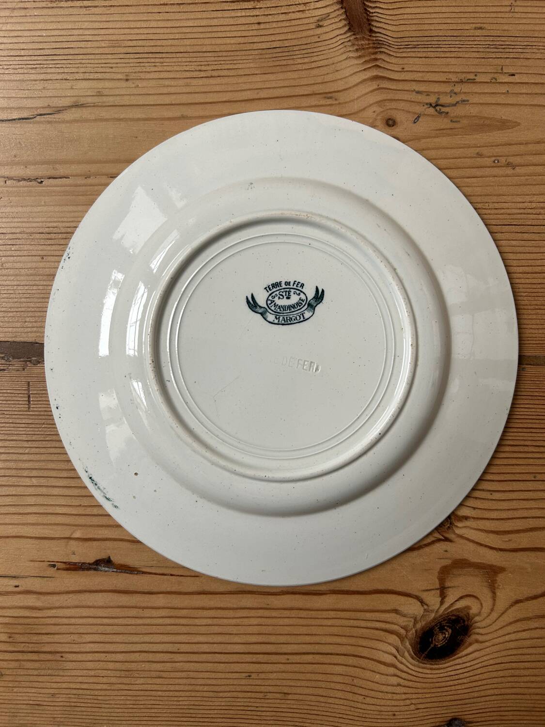 Set of 6 mismatched antique dinner plates