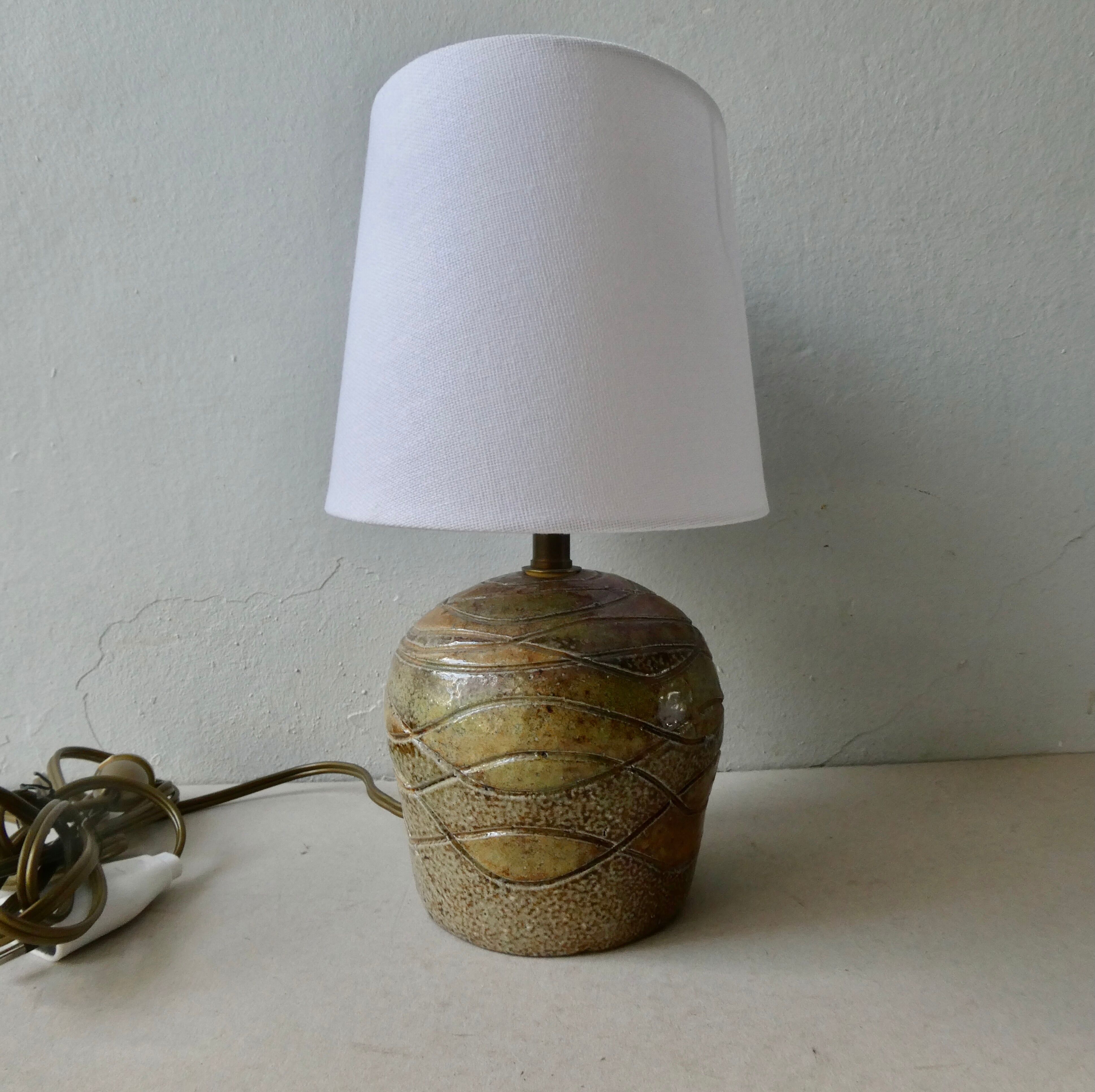 Sandstone lamp by Jean Claude Monange, 60s