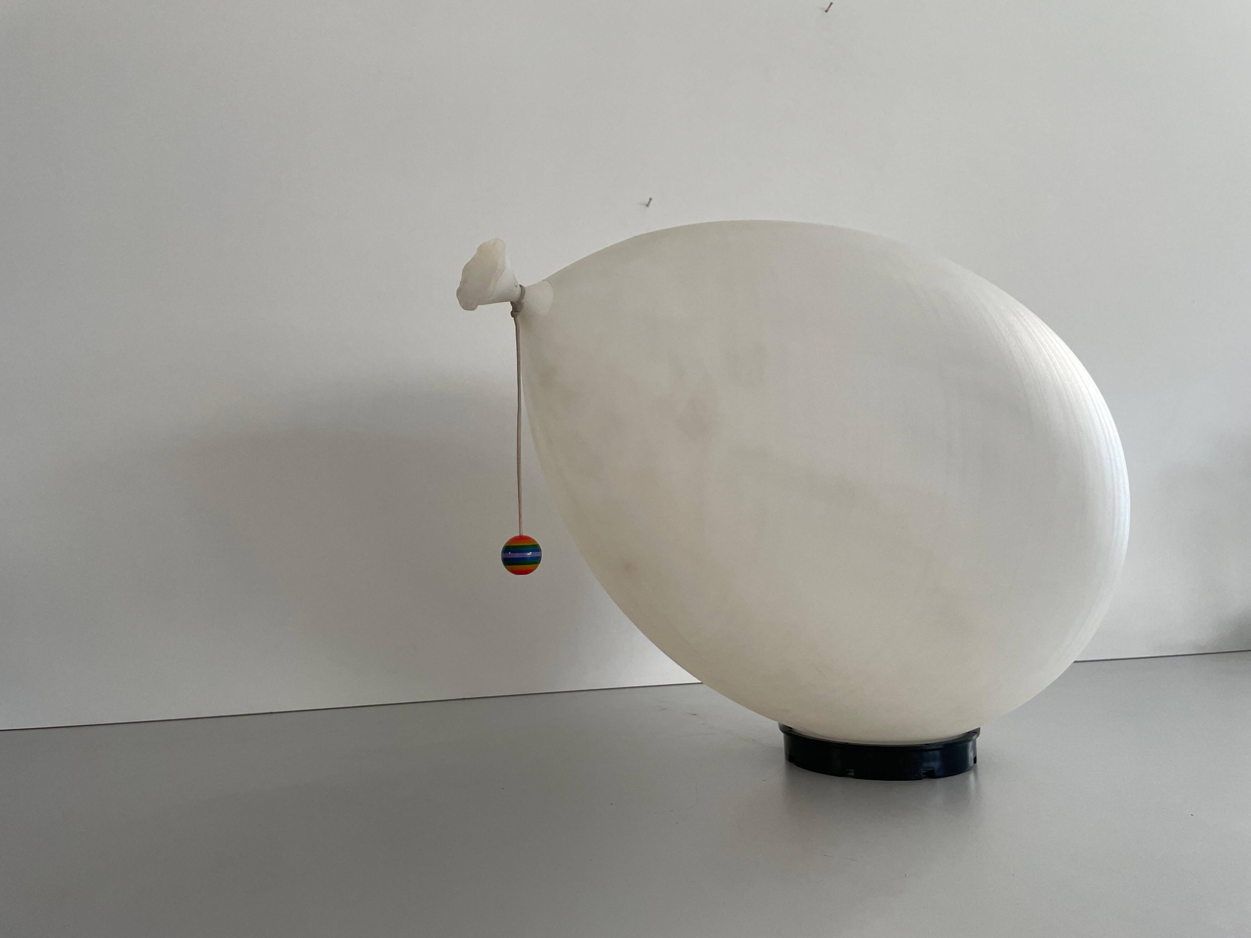 Large white plastic balloon wall light by Yves Christin for BILUMEN, 1970s, Italy.