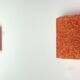 Wall lamps (the pair) in vintage orange Perspex 1960