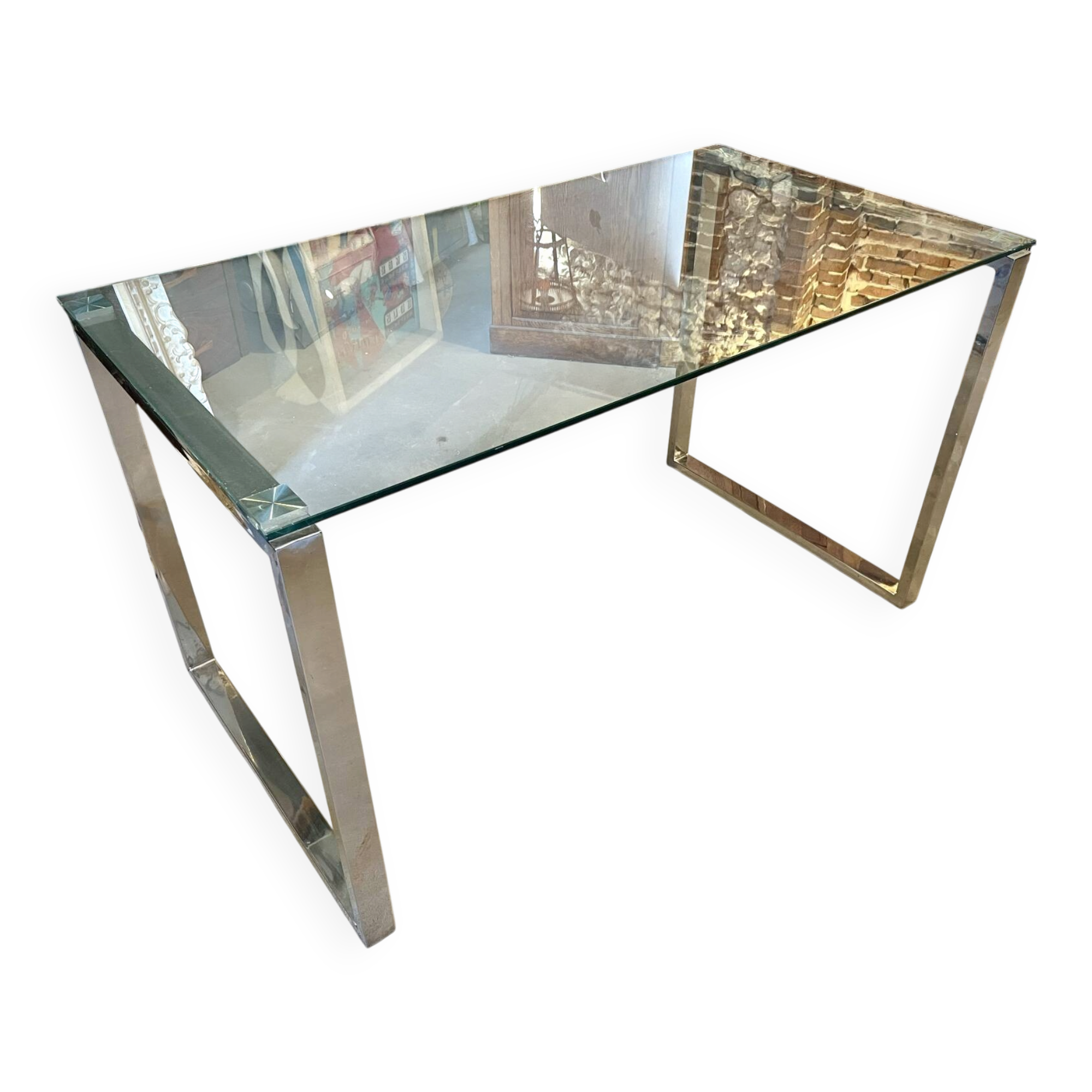 Ancien bureau en verre