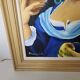 Tableau Huile sur toile Portrait femme chien signé Patricia Tatananni