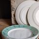 Six plates of vintage Badonviller earthenware with gold frieze