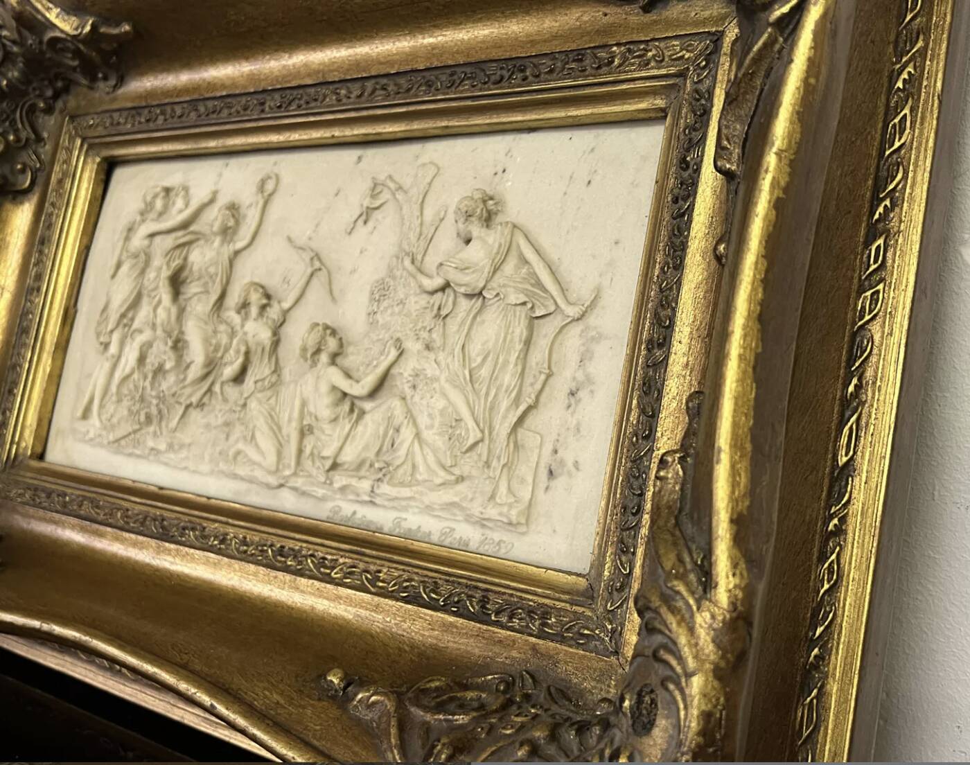 Marble bas-relief, Barbedienne Fondeur, Paris 1859