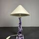 Post modern curvy wavy faux marble zig zag lamp, 1980s