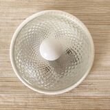 Round vintage glass and metal ceiling light