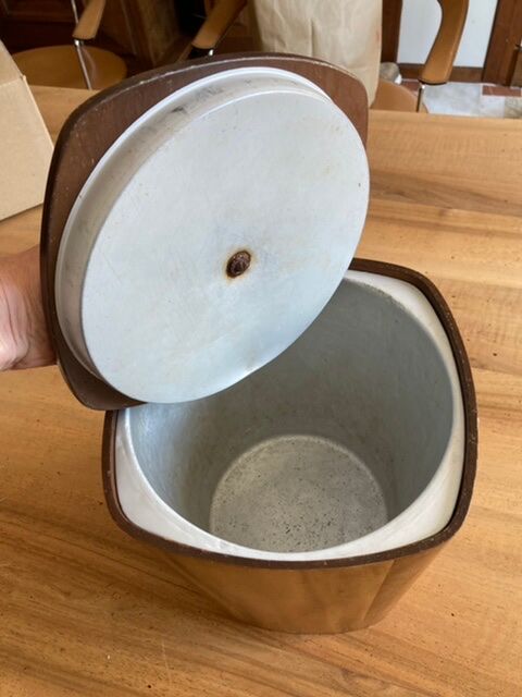Vintage champagne bucket / teak ice cream