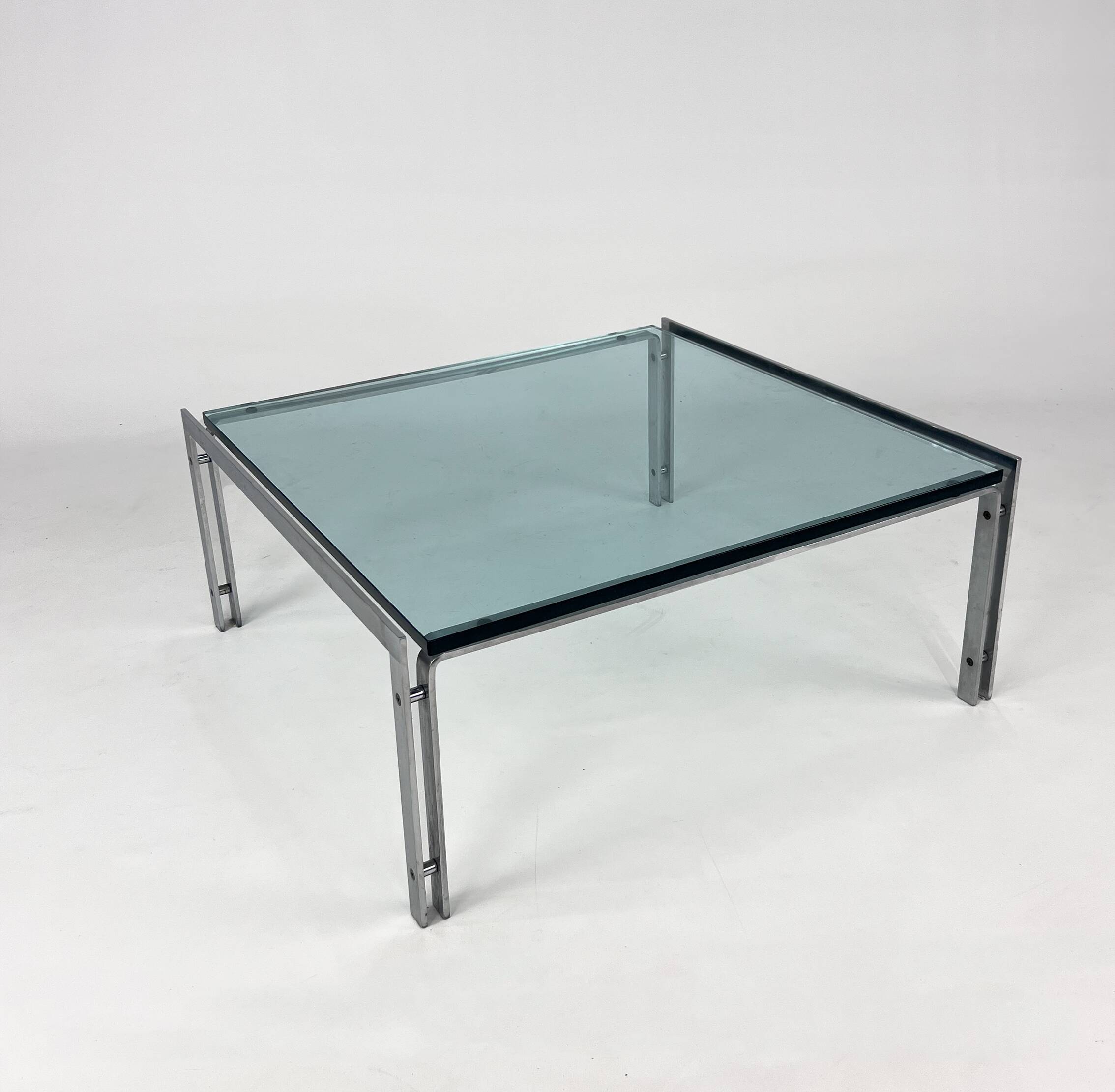 M1 glass coffee table by Hank Kwint for Metaform, 1980s