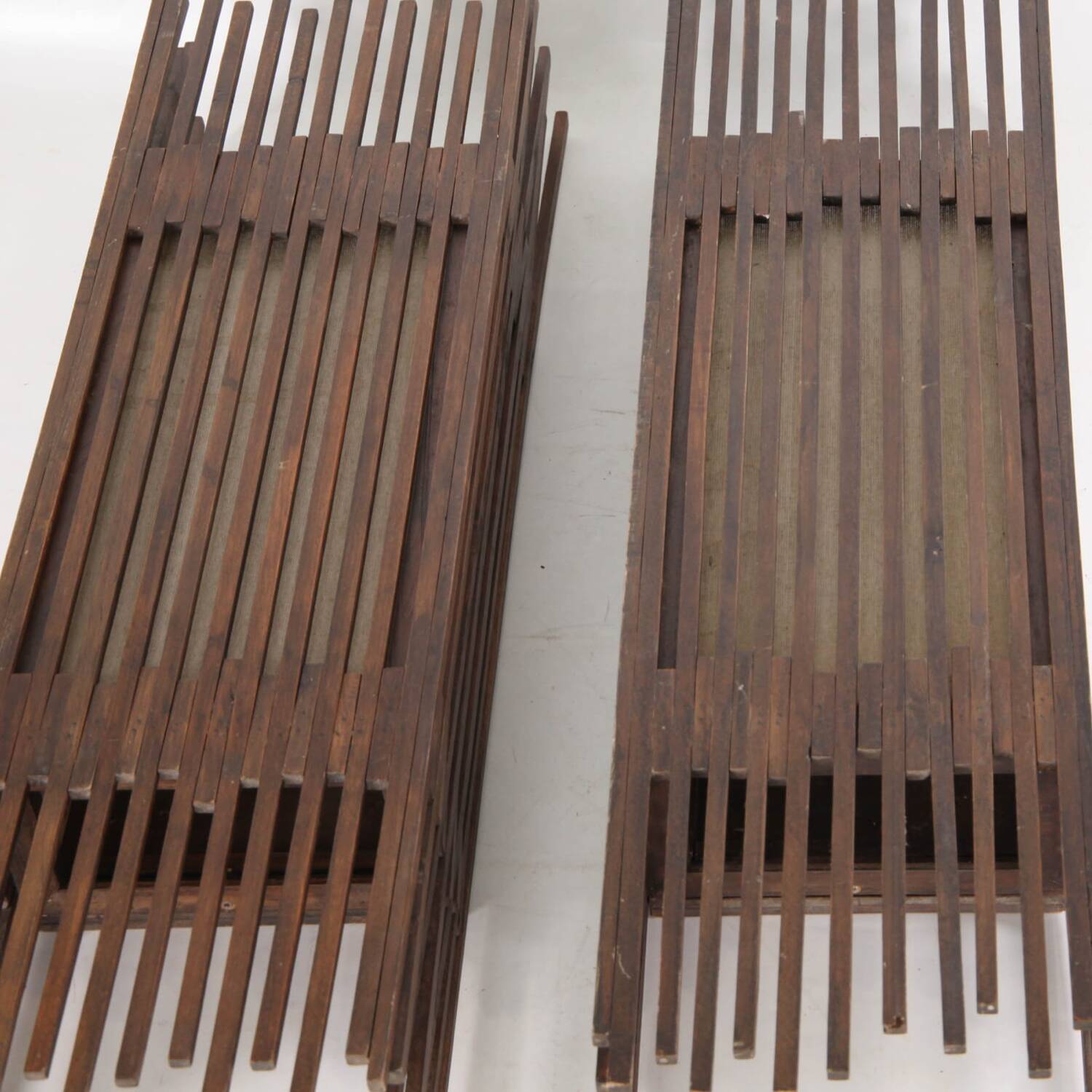 Pair of large wooden wall lights