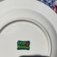 12 assiettes creuses en porcelaine doré et rouge bordeaux