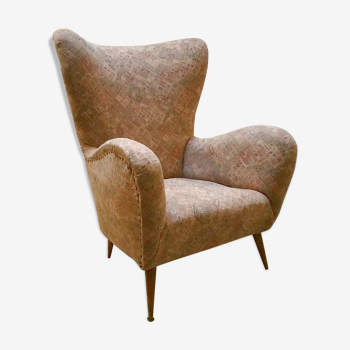 Fauteuil Paolo Buffa Wing chair design organique Italien