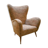 Fauteuil Paolo Buffa Wing chair design organique Italien