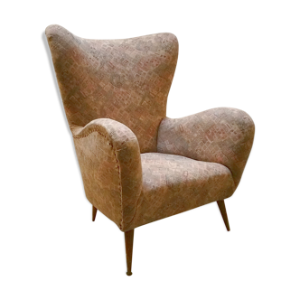 Fauteuil Paolo Buffa Wing chair design organique Italien