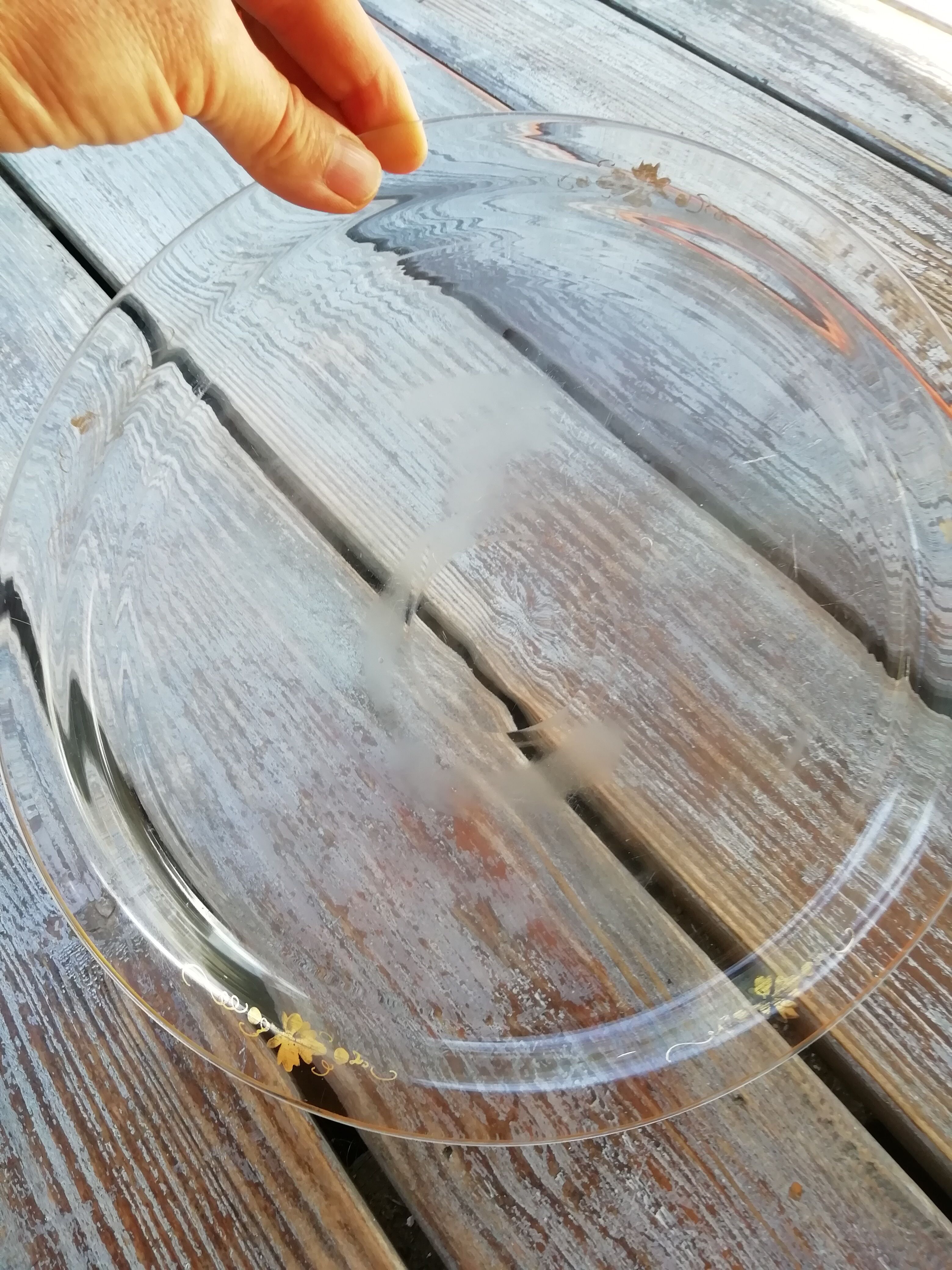 Transparent glass round tray