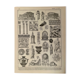 Lithographie sur l'art de la Grèce de 1897