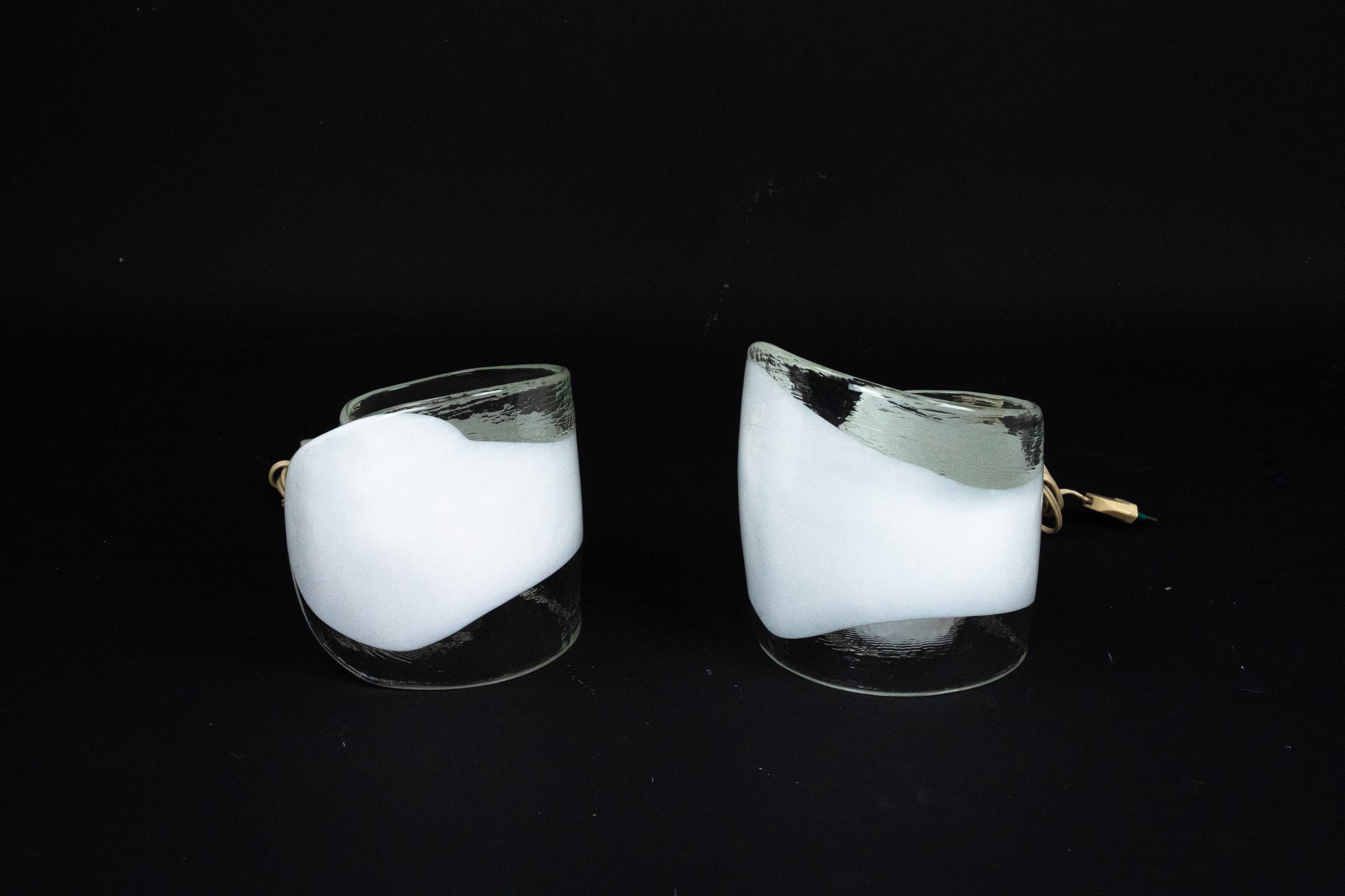 La Murrina, pair of Murano glass table lamps. Italy 1970s