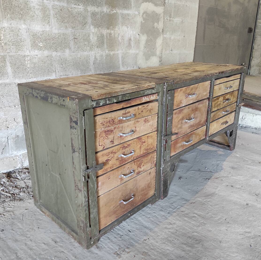 Opel Blitz Workbench Set | Vintage Military Table & Drawer Unit