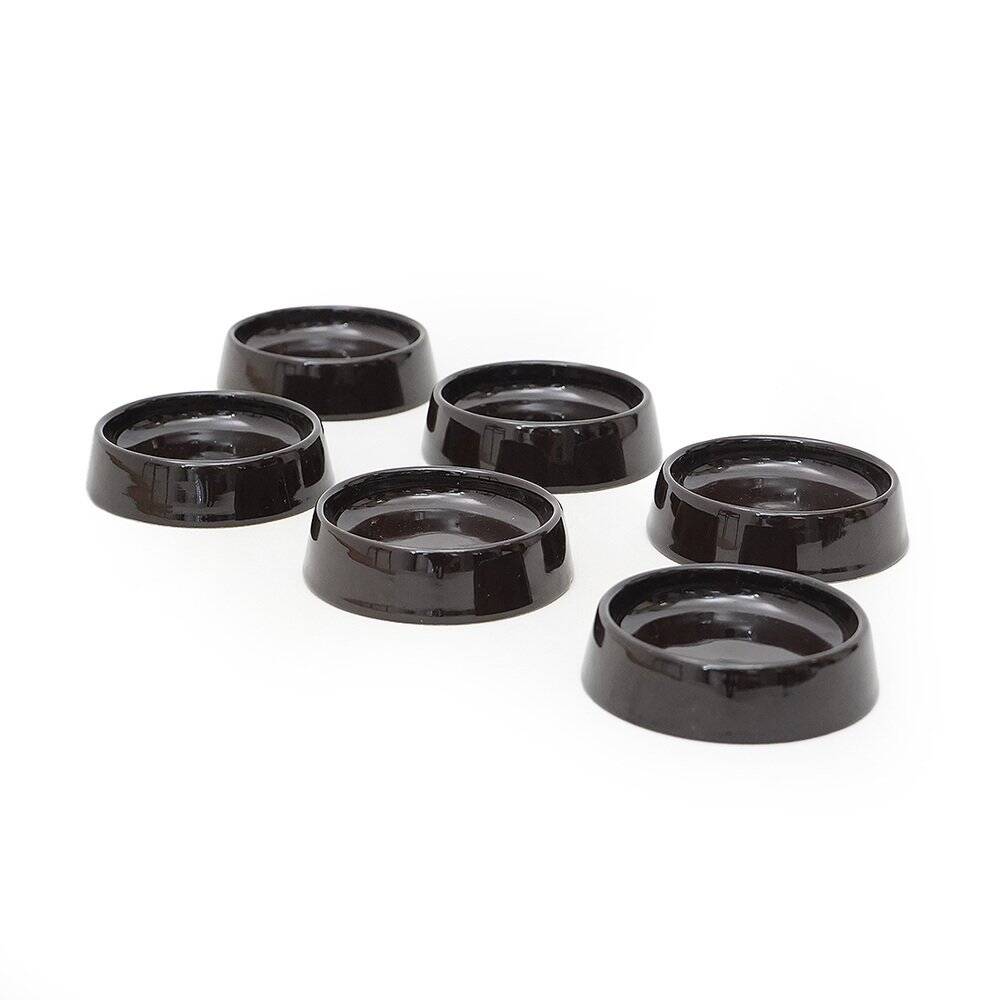 Gabbianelli black glazed ceramic bowls, 1970s, set of 6.