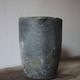 Old foundry crucible, plant pot, planter, cache pot, decoration