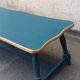 Wood and blue coffee table