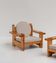 Pair of solid pine lounge chairs, italy 1970s