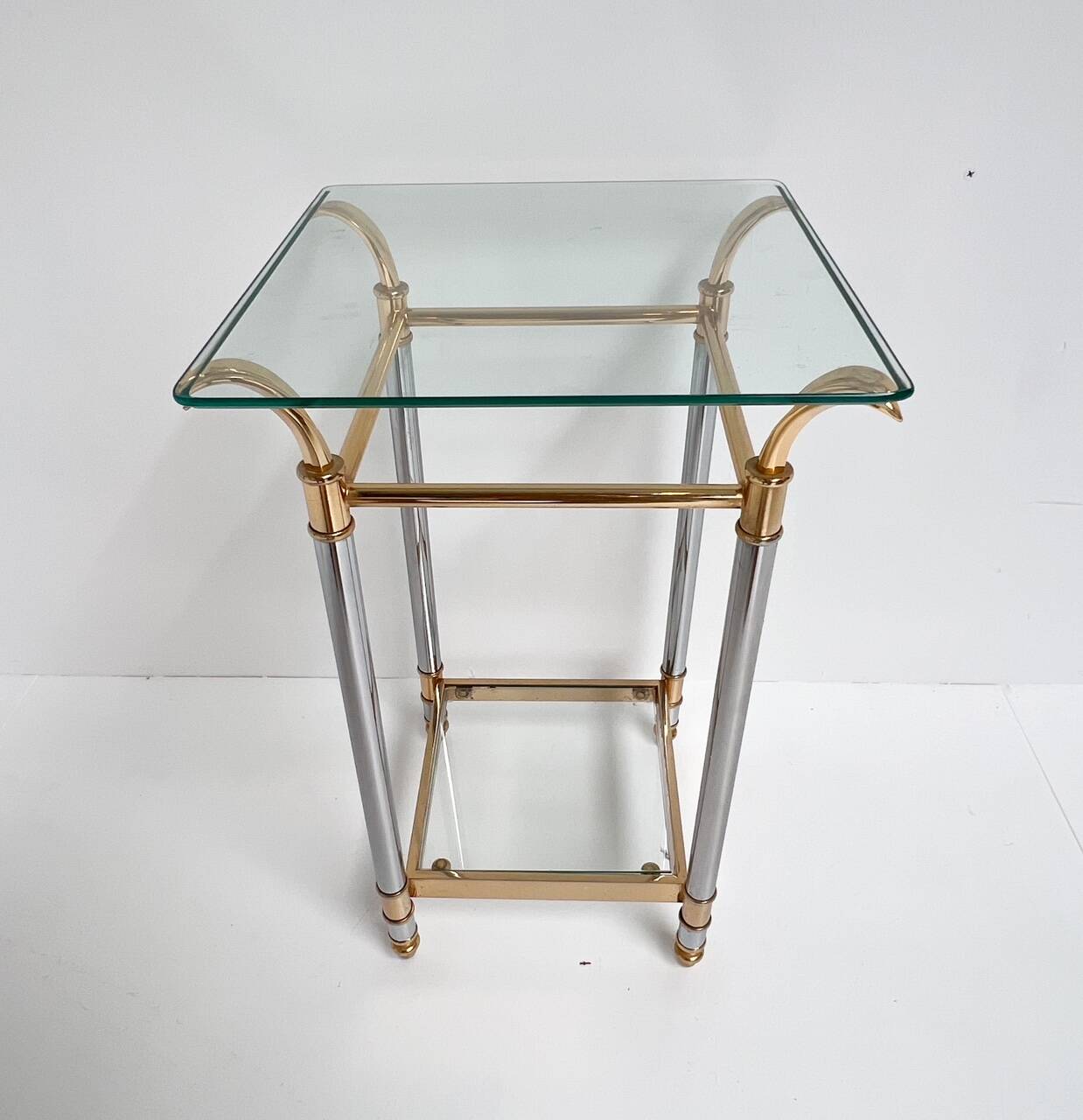 Paris silver and gold chrome side table, 1960s