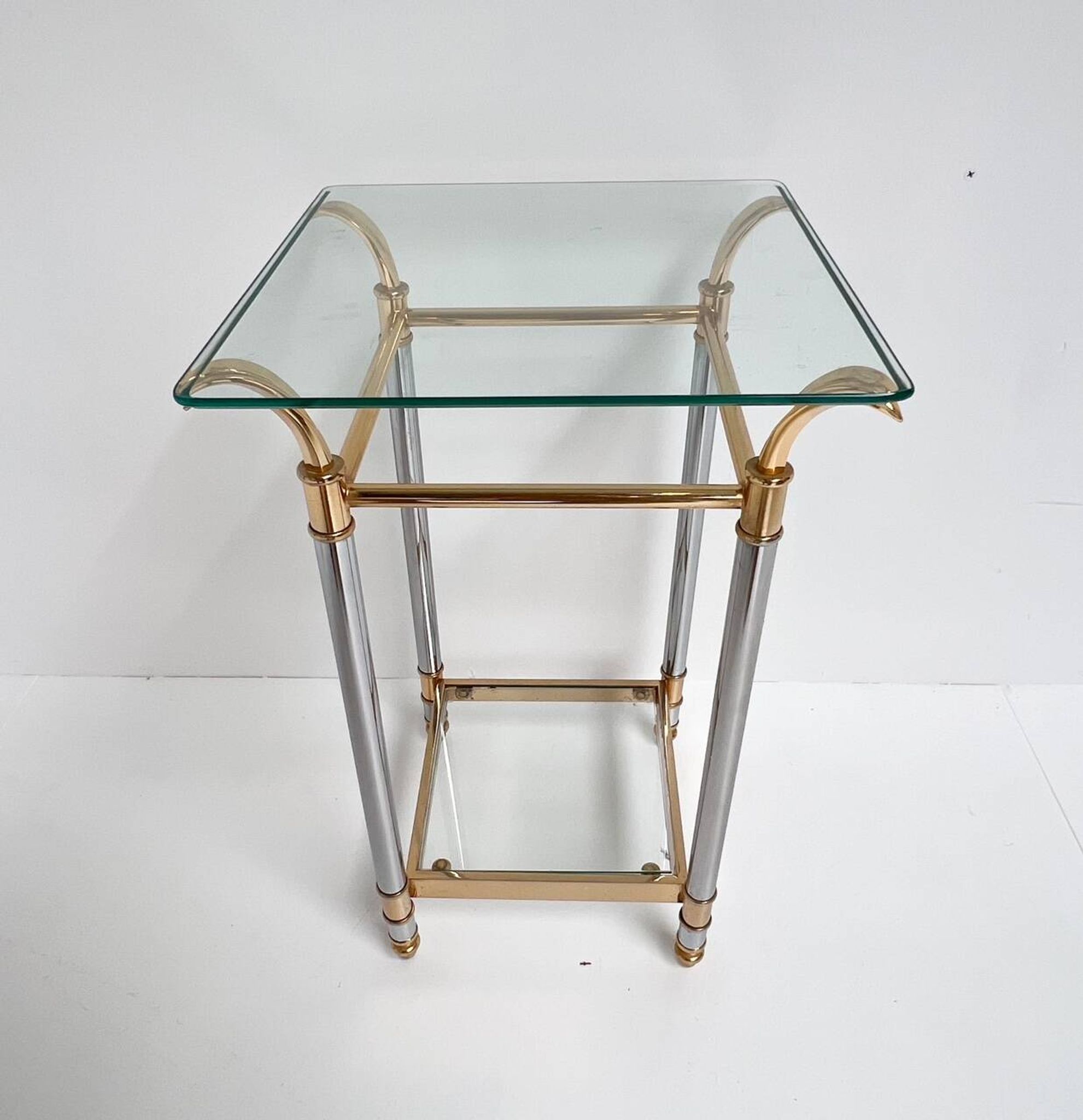 Paris silver and gold chrome side table, 1960s