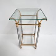 Paris silver and gold chrome side table, 1960s