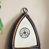 Miroir  Vintage en Bambou Rotin années 1970