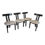 Set of 4 Oak "T-Shape" dining chairs