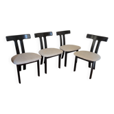 Ensemble de 4 chaises de salle à manger en chêne "en T"
