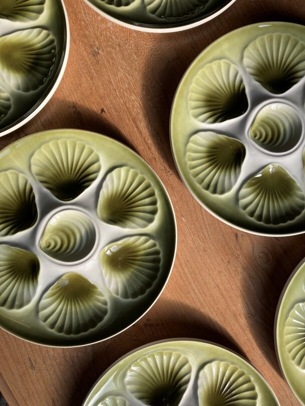 6 oyster / shellfish plates Moulin des Loups