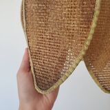 Vintage raffia flower pendant lamp